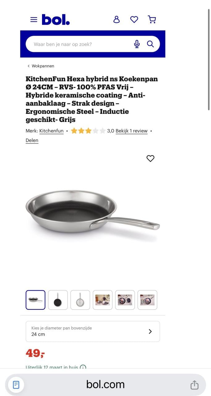 Nieuwe Set KitchenFun Hexa hybrid ns Koekenpan Ø 28CM – en Ø 24 CM.