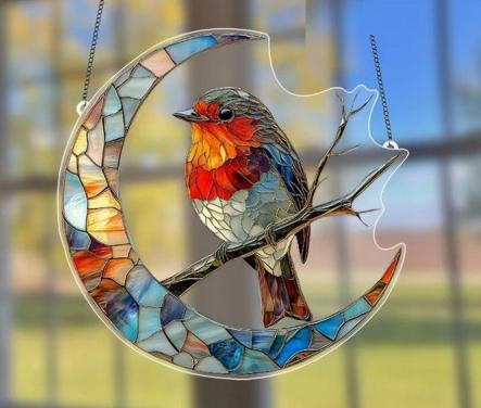 Raamhanger roodborst met de maan
