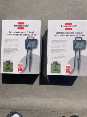 Tuinspies met 2x stopcontact 1,4m kabel