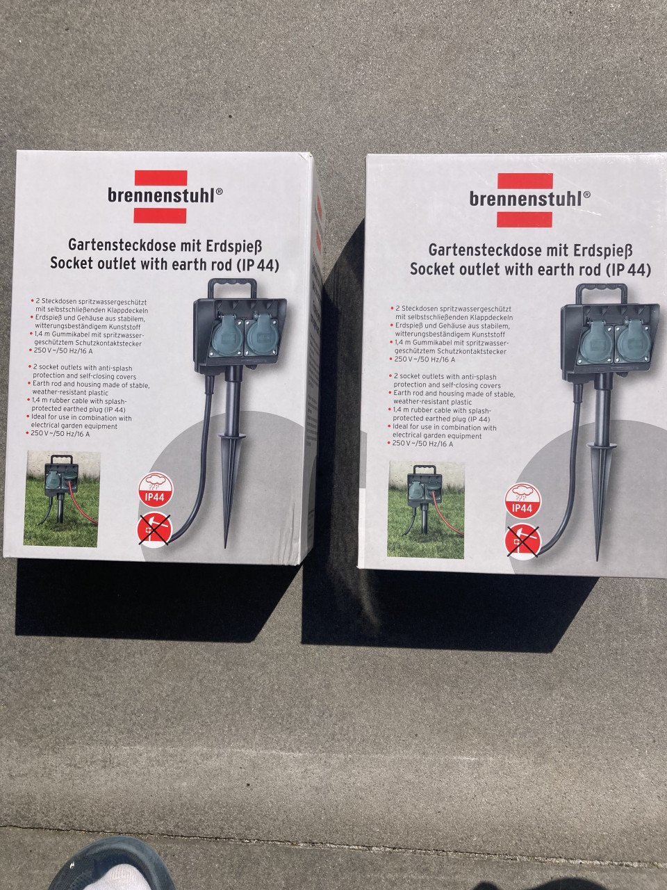 Tuinspies met 2x stopcontact 1,4m kabel
