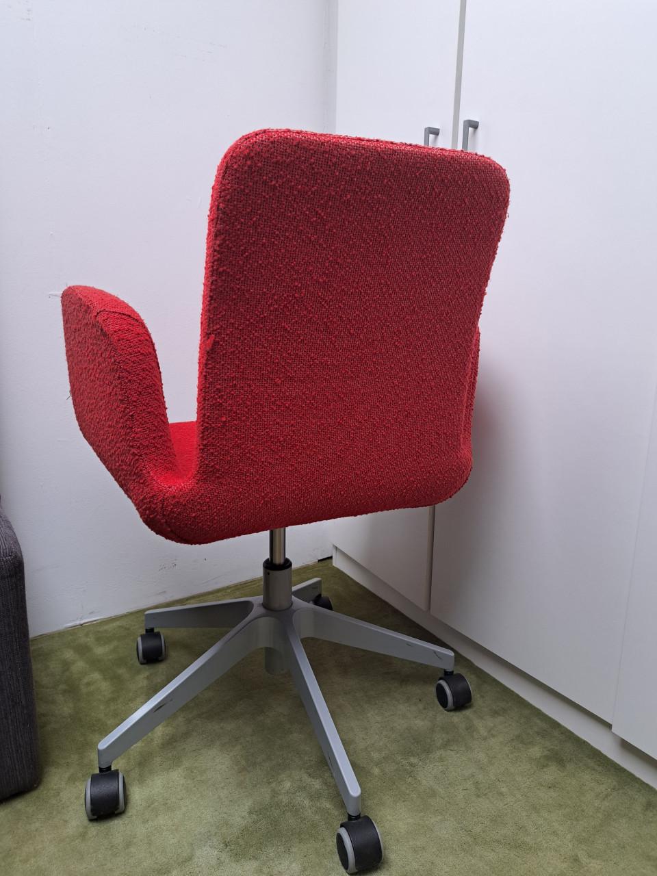 6 rode, verstelbare bureau of eetkamerstoelen Ikea Patrik