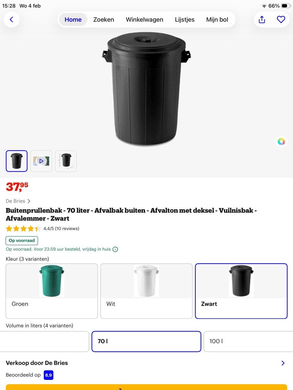 AFVALBAK VOOR BUITEN