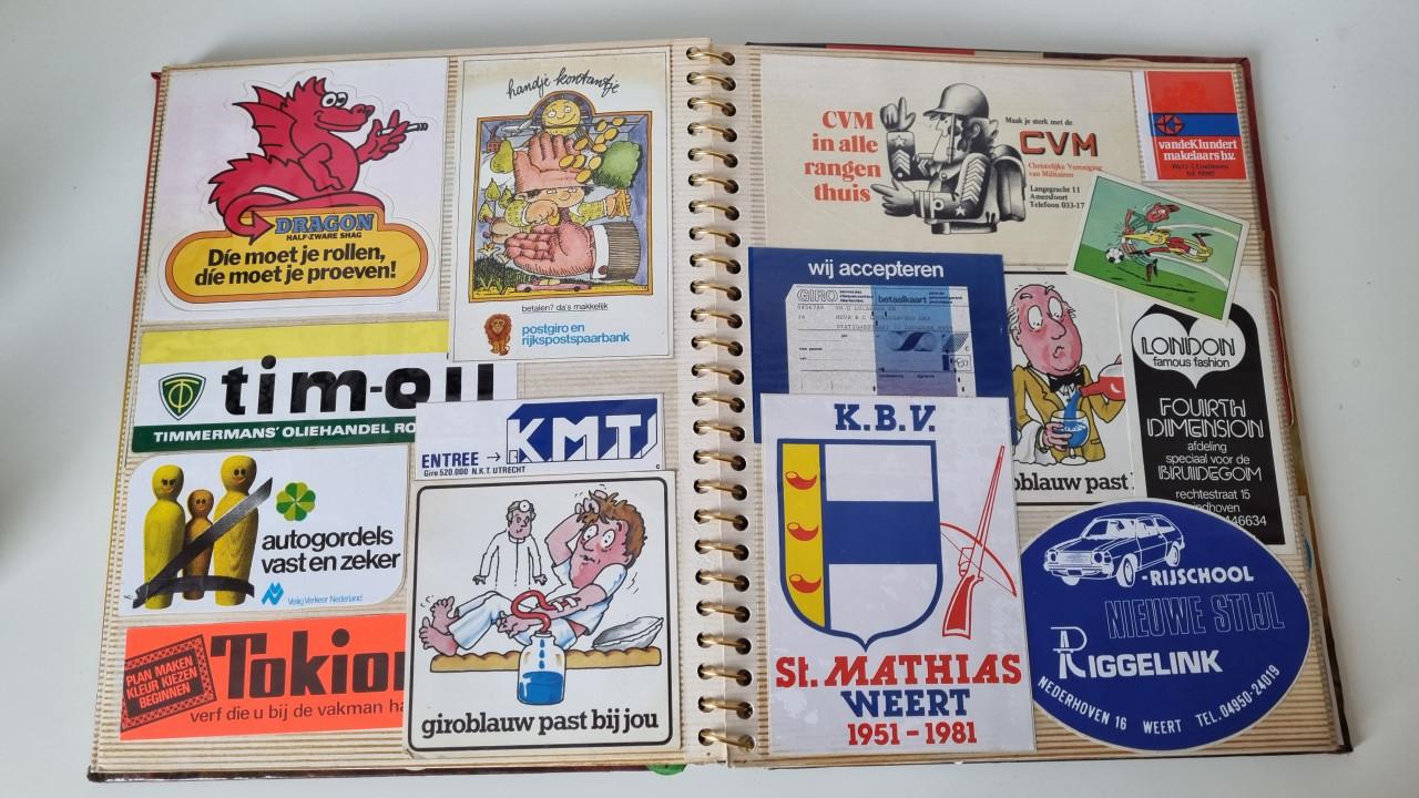 Stickerverzameling uit de jaren 70 en 80