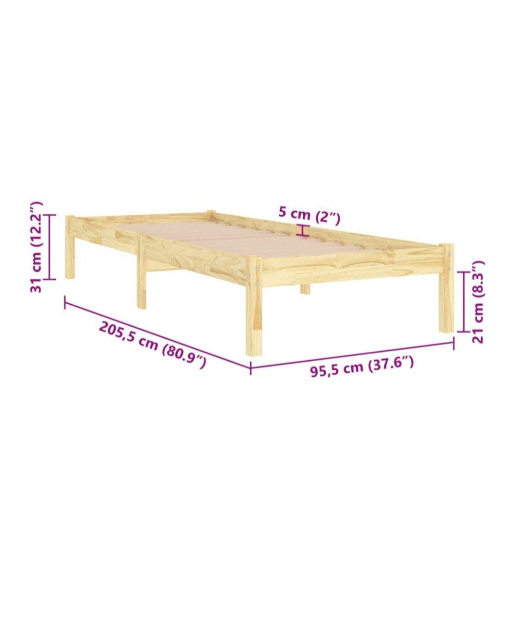 Bed hout nieuw in doos.
