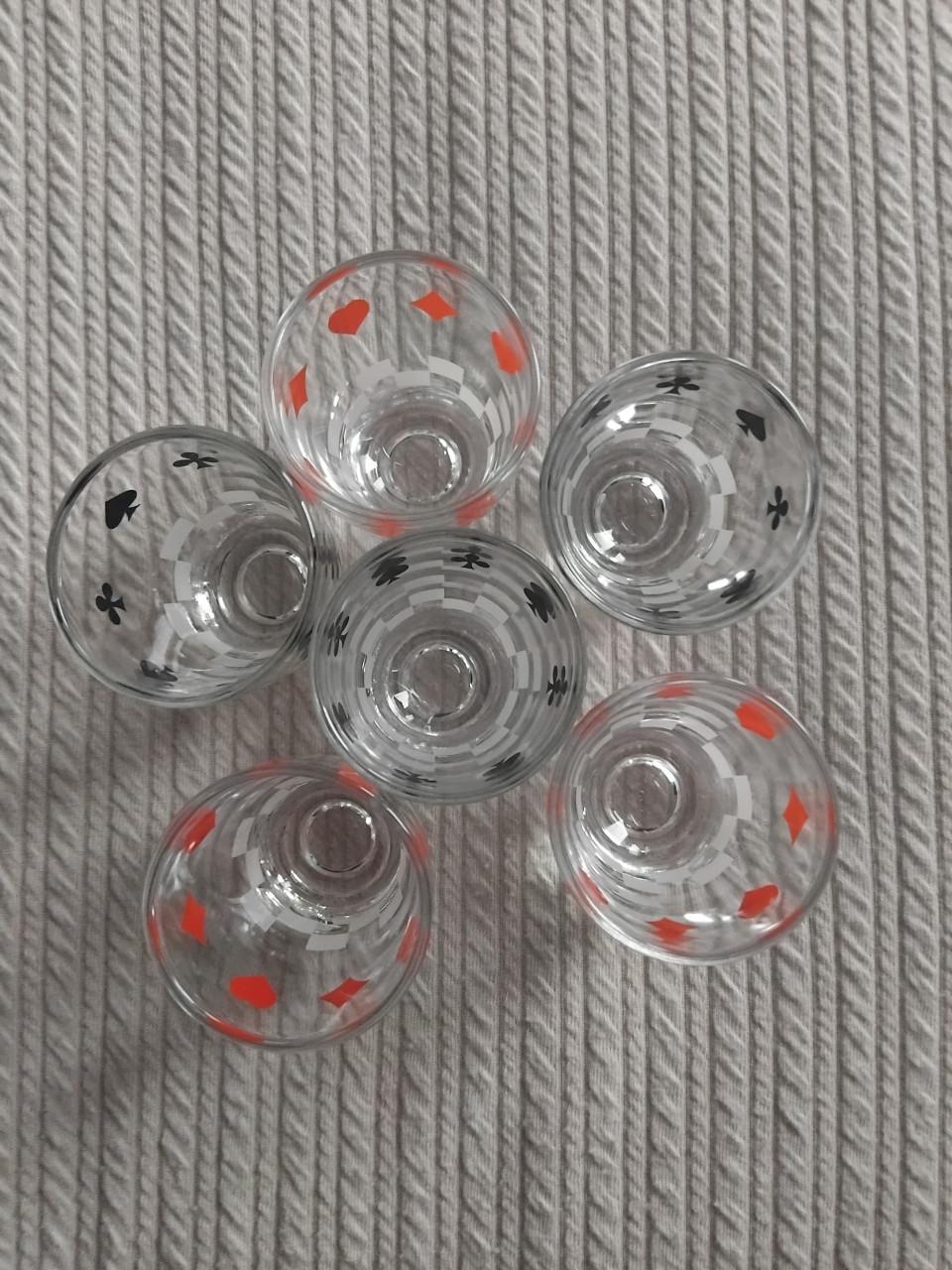Vintage Borrelglaasjes Speelkaartmotief
