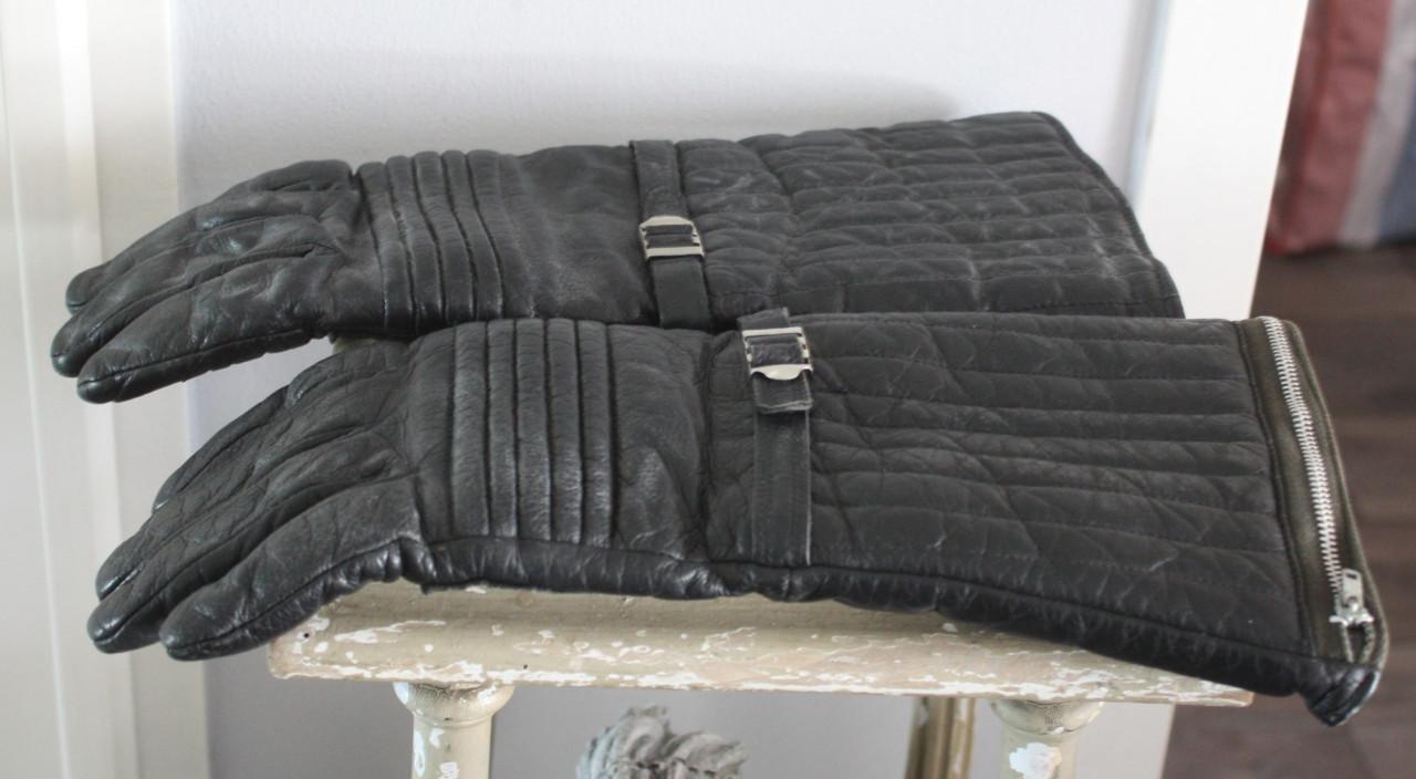 Lederen motorhandschoenen-maat L