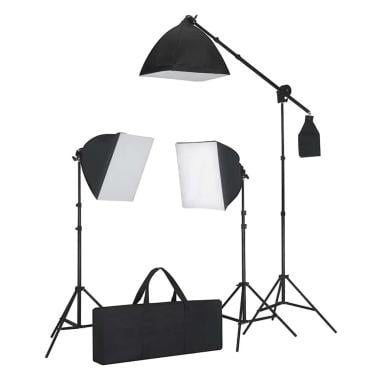 Studio lampenset met 3 daglichtlampen en softbox 40 x 40
