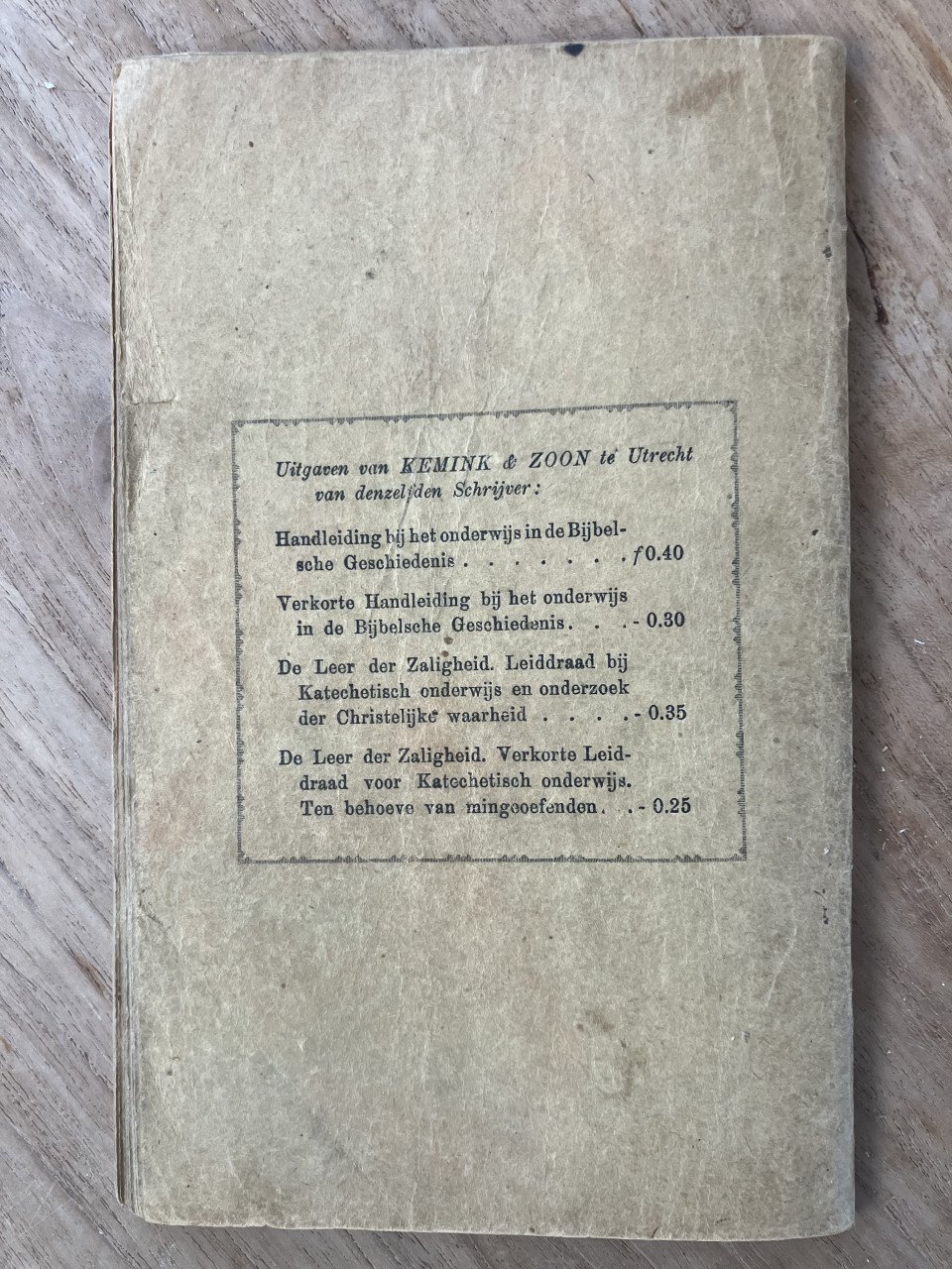 Boekje Handleiding Bijbelsche Geschiedenis
