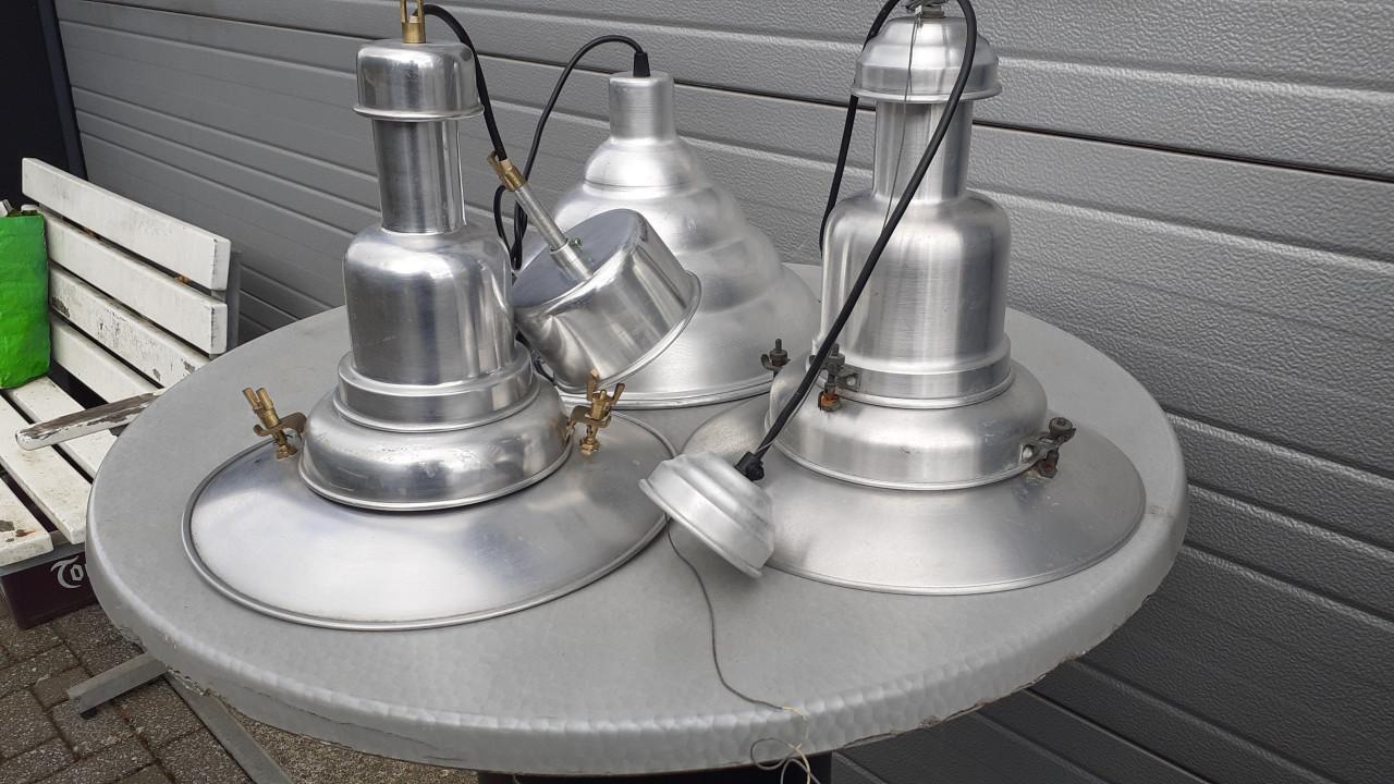 4 x LAMPEN - Industriele - Enorm Grote Vintage & Diverse Lampen