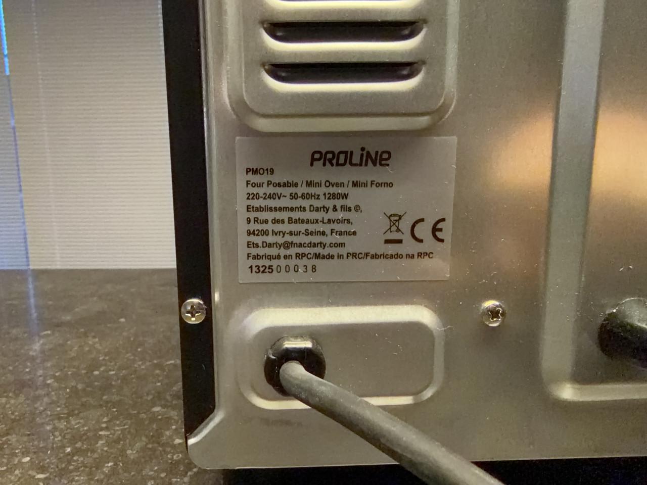 Proline zwarte mini-oven PMO19 nieuw