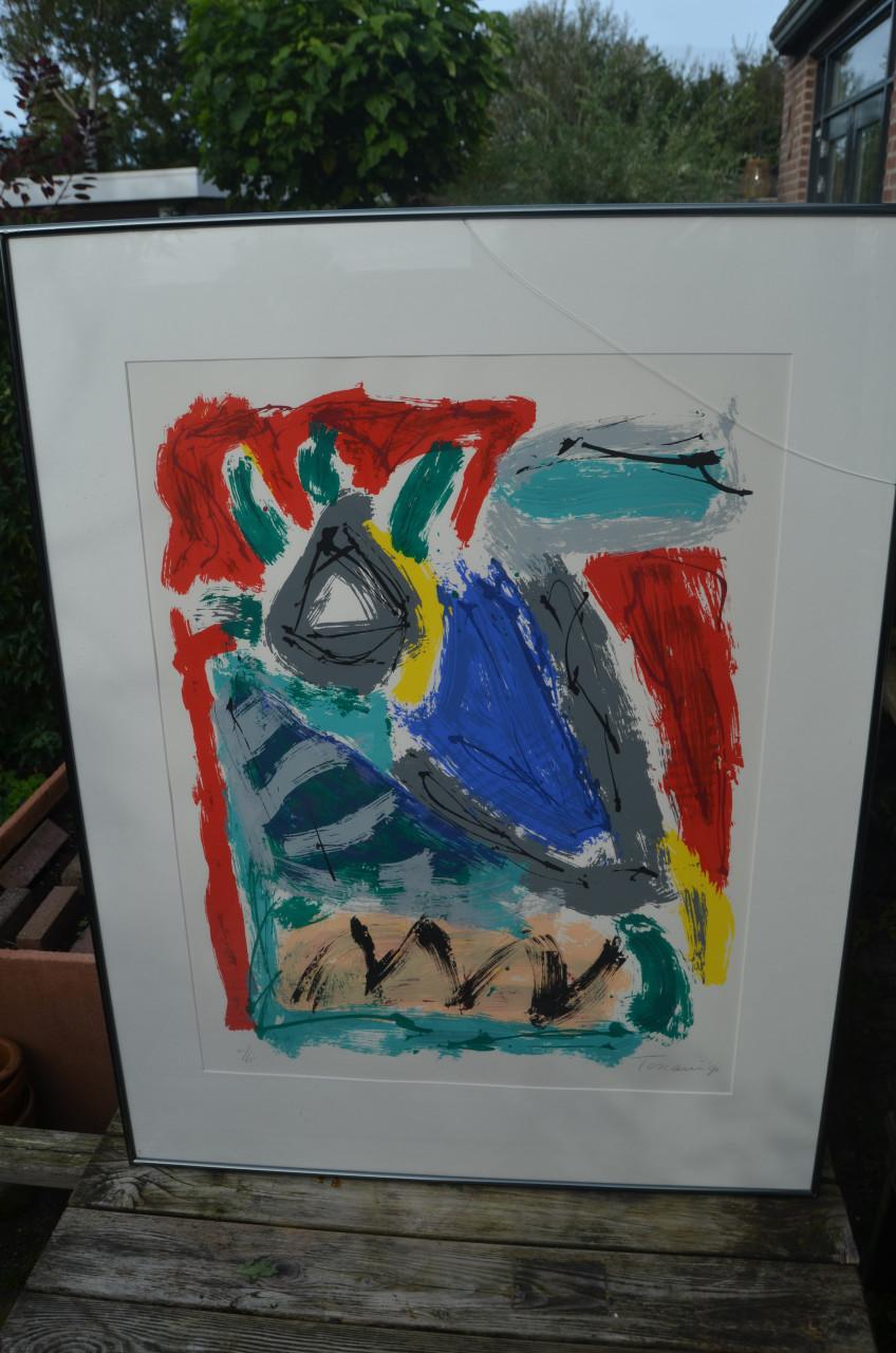 Grote zeefdruk Bep Toscani 1990 genummerd/gesigneerd (2)