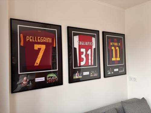 Voetbal Shirt Lijsten 3stuks - 60x80 CM - Zwart