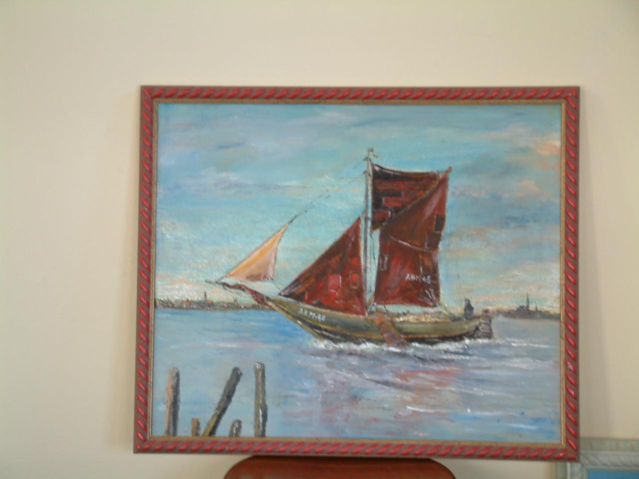 Schilderijen olie verf op doek Jac Caljouw  Arnemuiden