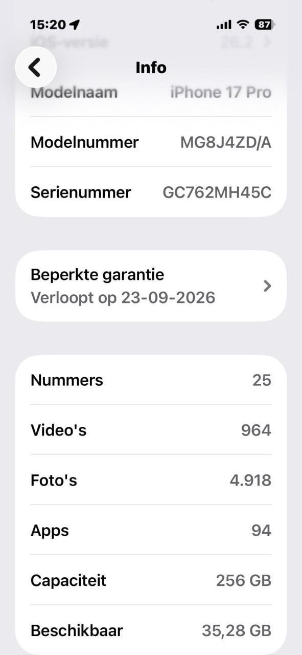 17 pro 256GB blauw