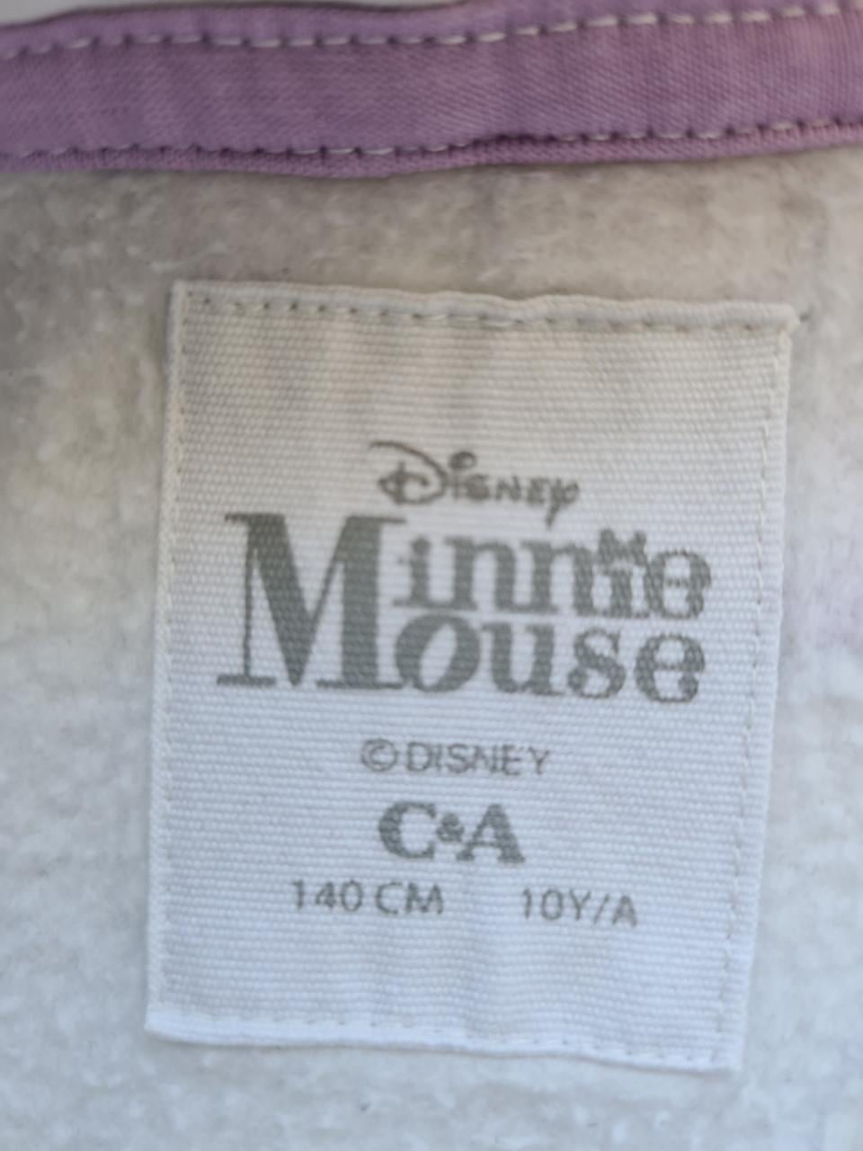 Minnie Mouse wit met kleuren hoodie met capuchon  Maat 140