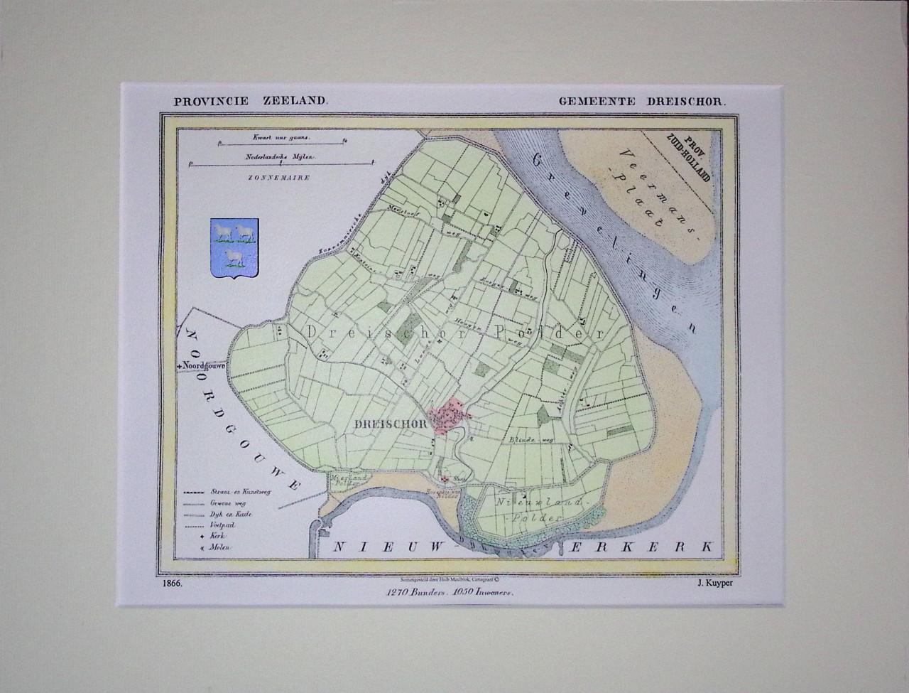 Historische Gemeentekaartjes Schouwen-Duieland van J. Kuyper