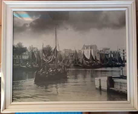 Vintage foto Vissershaven Vlissingen door Ch.L. Dert