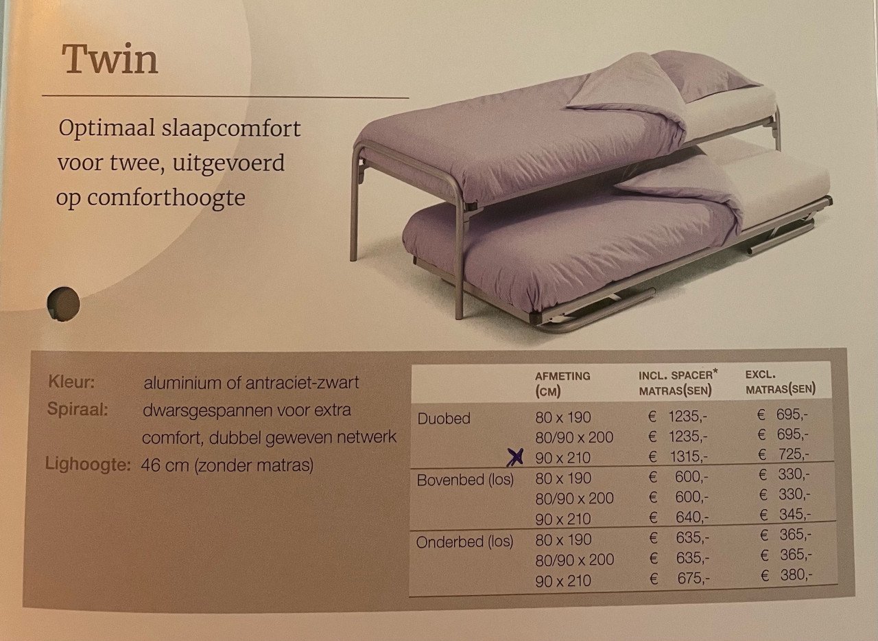 Onderschuifbed nieuw 🤩(merk : Avek twin) met nieuw Auping matras