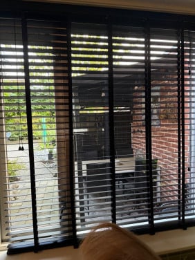 50mm houten jaloezie 160x180cm zwart