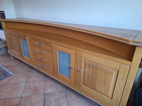 Dressoir 250 cm x 50 cm massief licht eiken