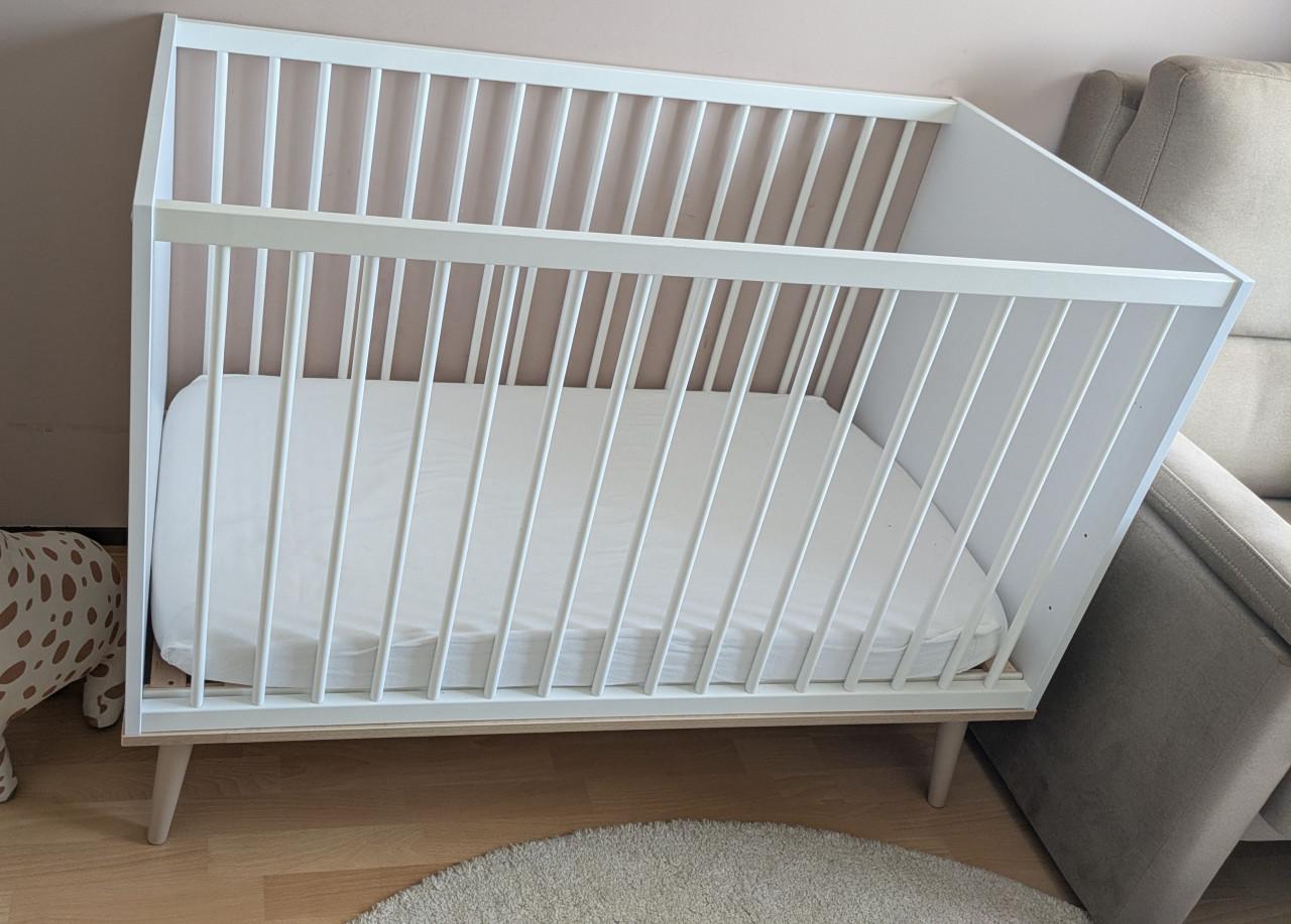 Quax ledikant Flow white & oak