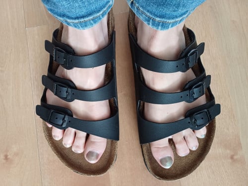 NIEUW: BIRKENSTOCK Florida slippers mt 40 zwart, regular fit