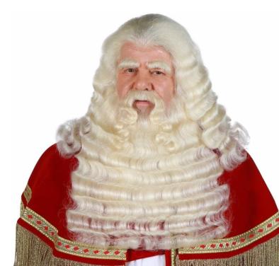 Wie kan mijn Sinterklaas pruik en baard echt haar  opmaken.