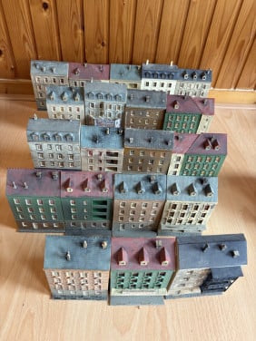 Set huisjes voor de modelspoorbaan