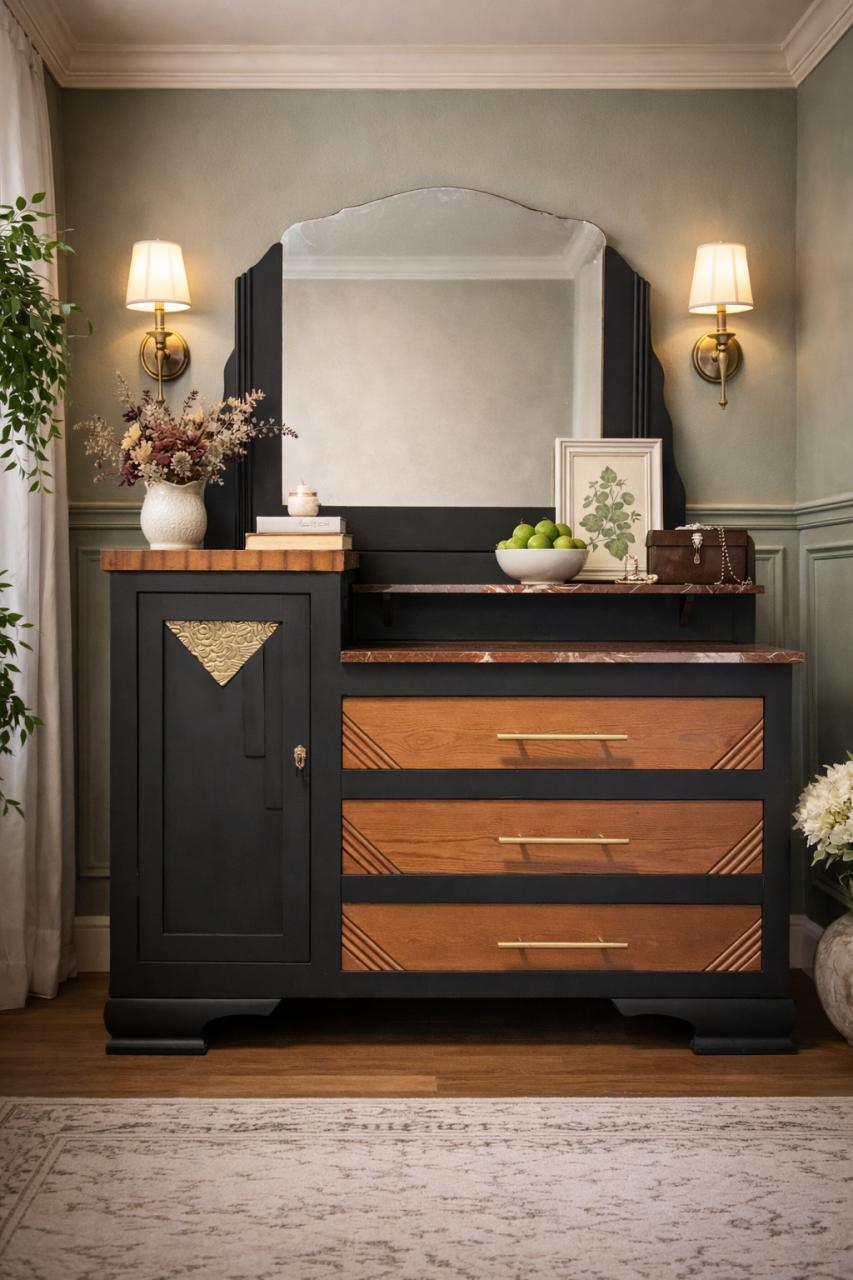 Unieke kast met marmeren blad