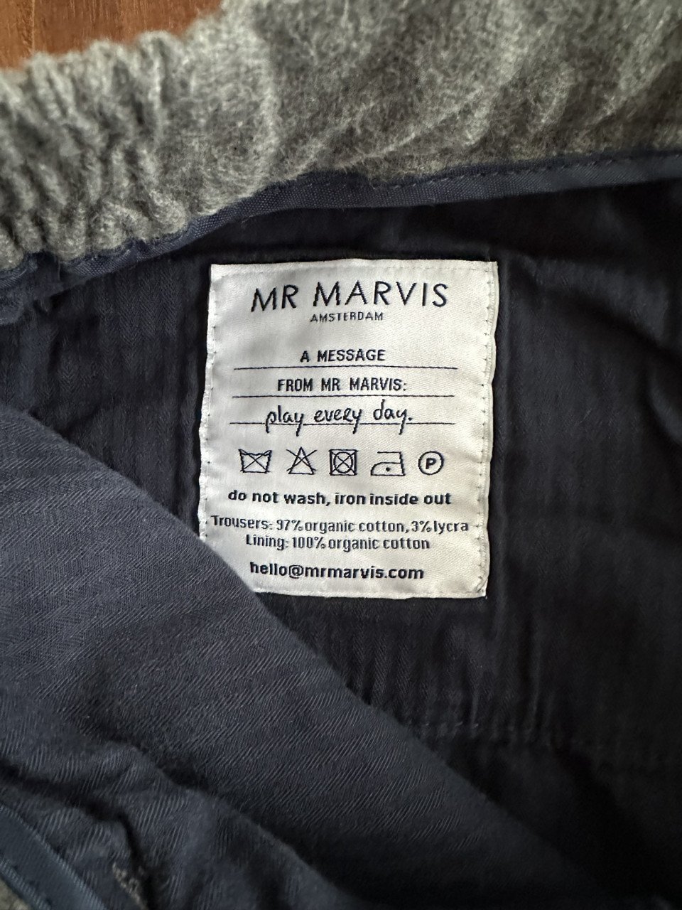MR Marvis The Flannels pantalon kleur grijs W30 L34