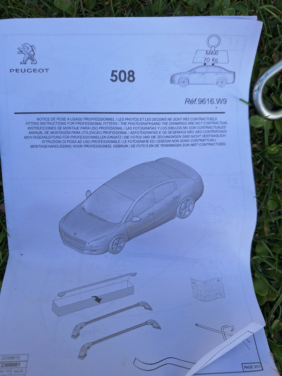 Dakdragers voor Peugeot 508 sedan, Mk1