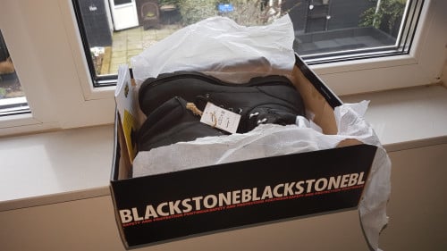 Blackstone werkschoenen stalen neus maat43 zwart.