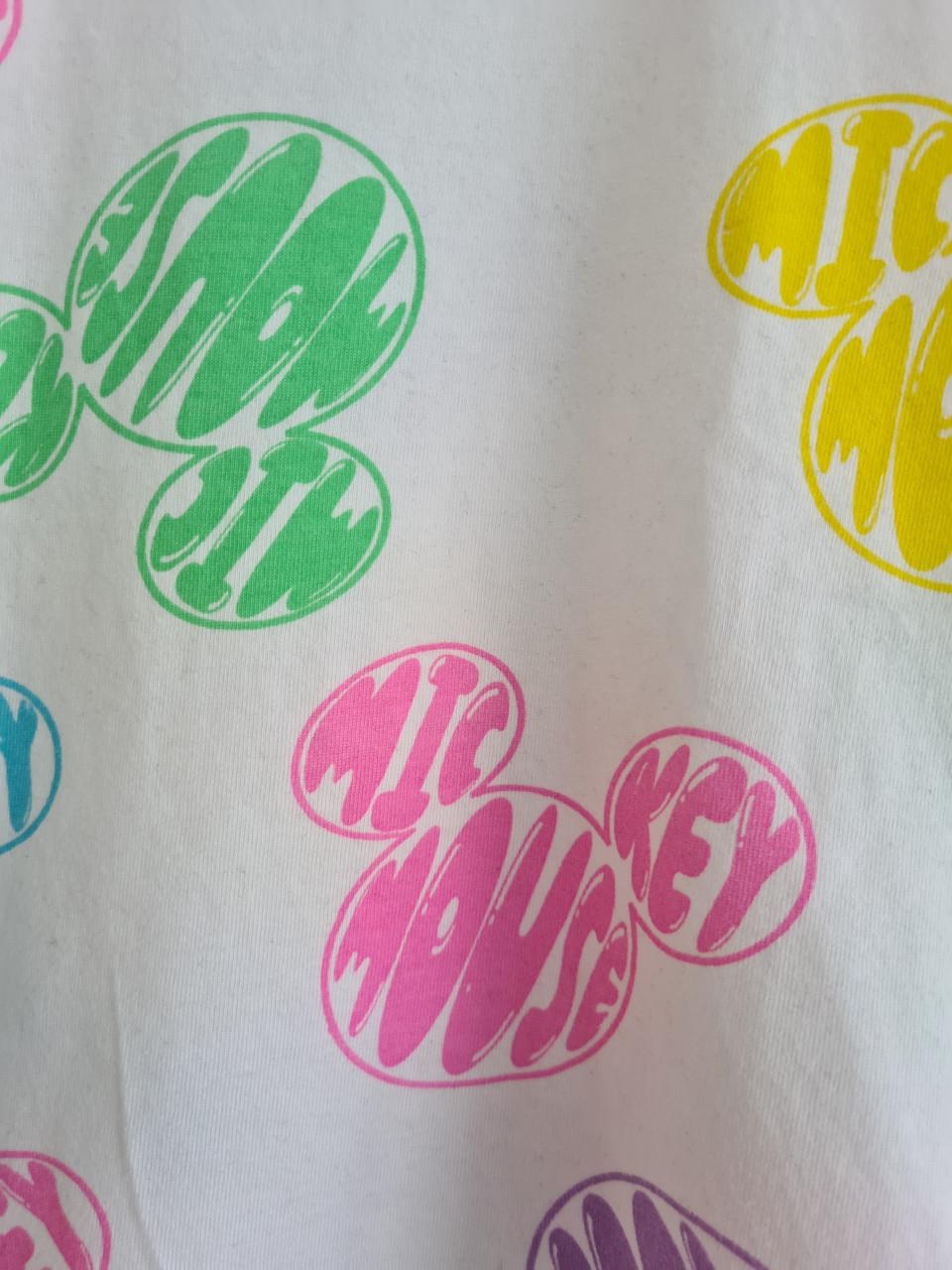 Disney Mickey Mouse wit en gekleurde Mickey Mouse tekst Maat 128