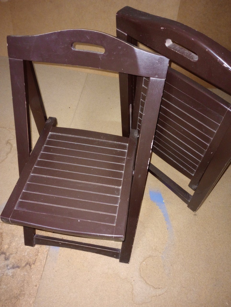 Massief houten klapstoel jaren 70