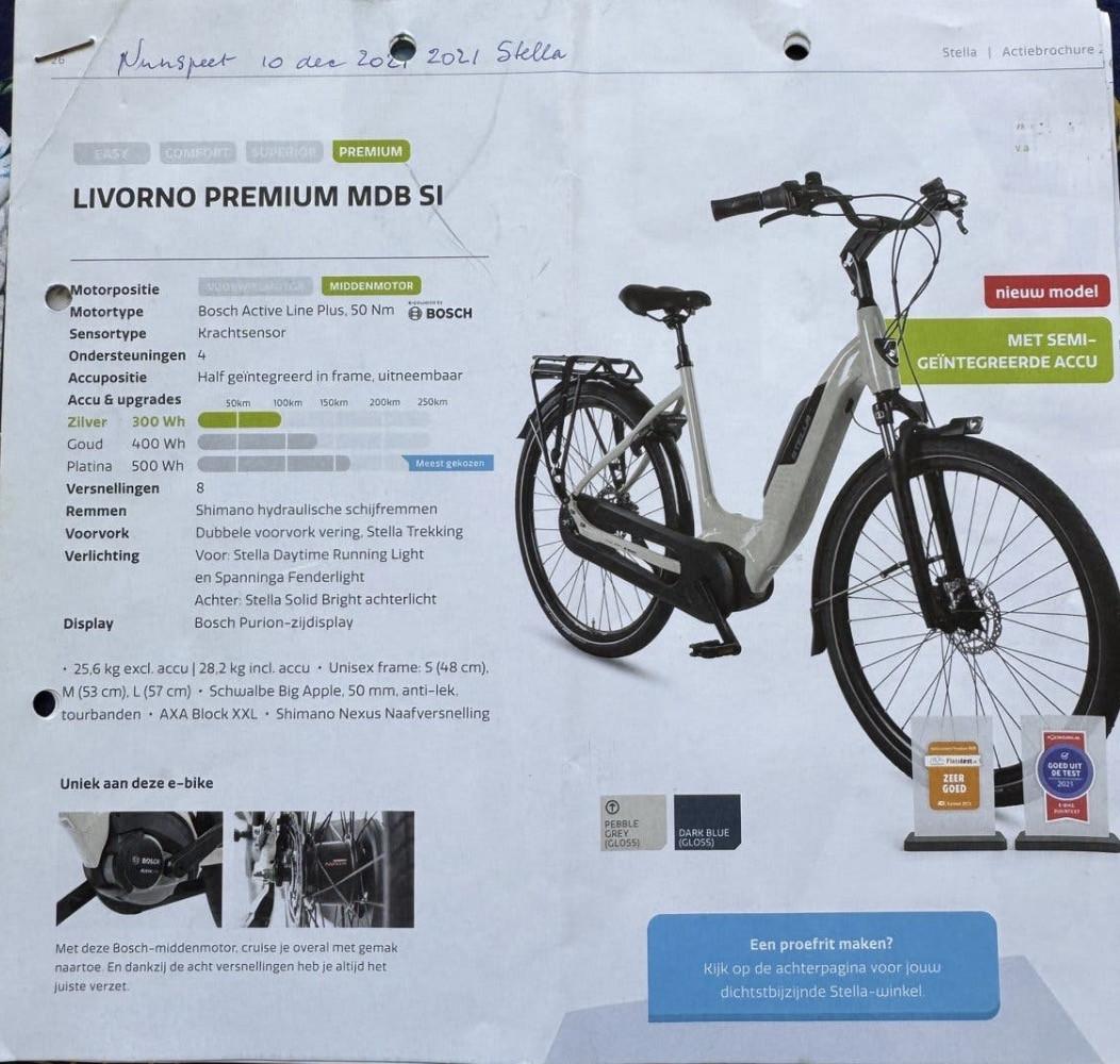 Stella Livorno E bike / Elektrische fiets Bosch middenmotor
