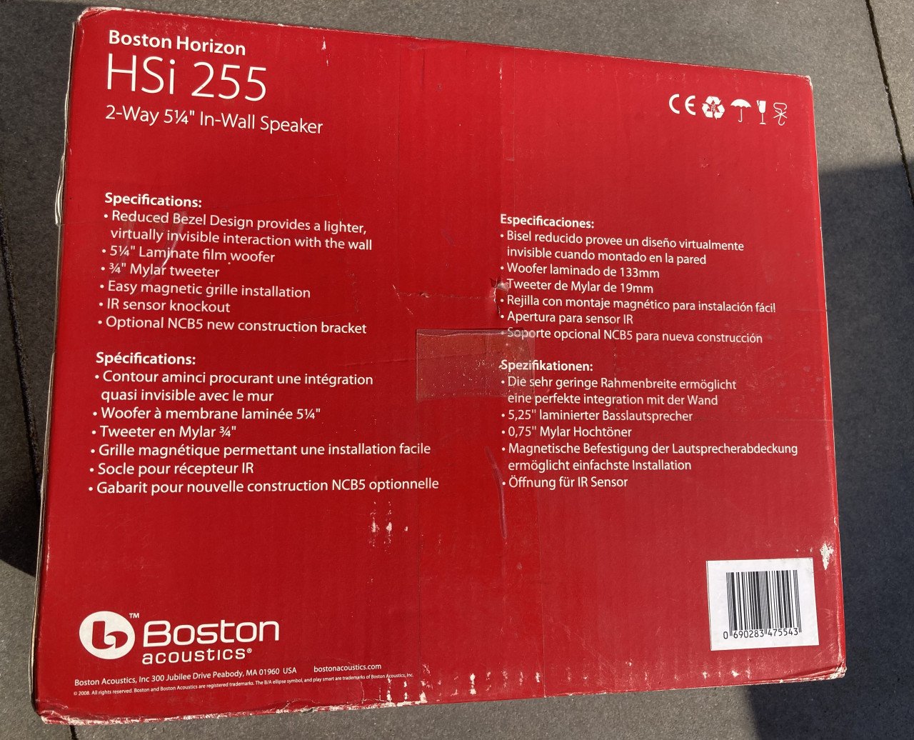 2x Boston Acoustics HSi255 Speaker
