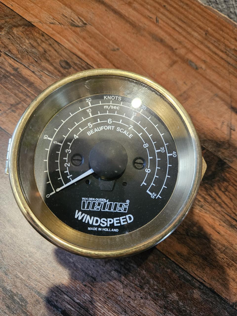 Vetus Scheeps Windsnelheidsmeter - Made in Holland