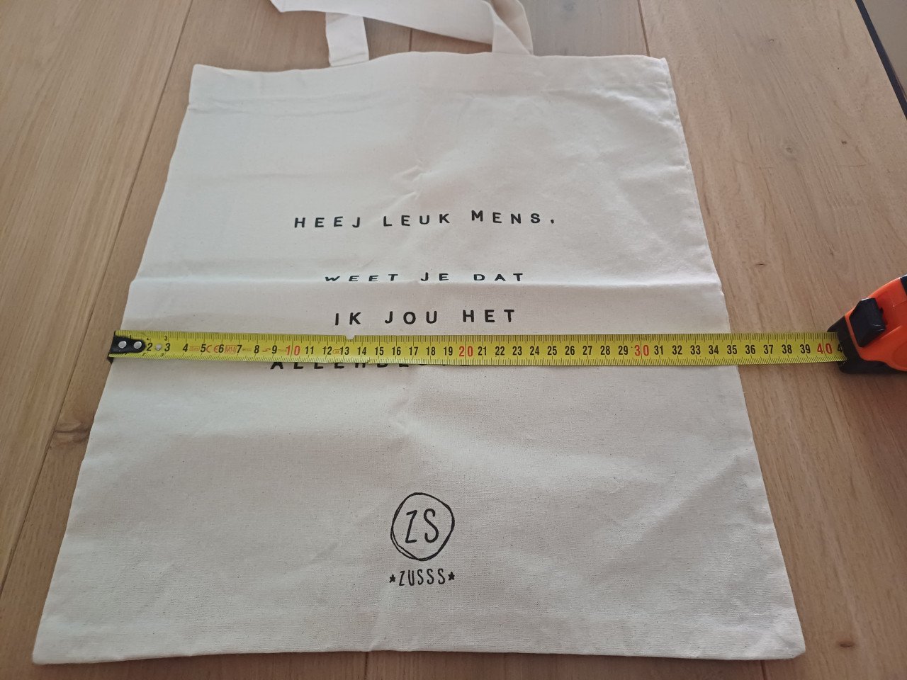 NIEUW: ZUSSS Katoenen Tasje 'Heej leuk mens'