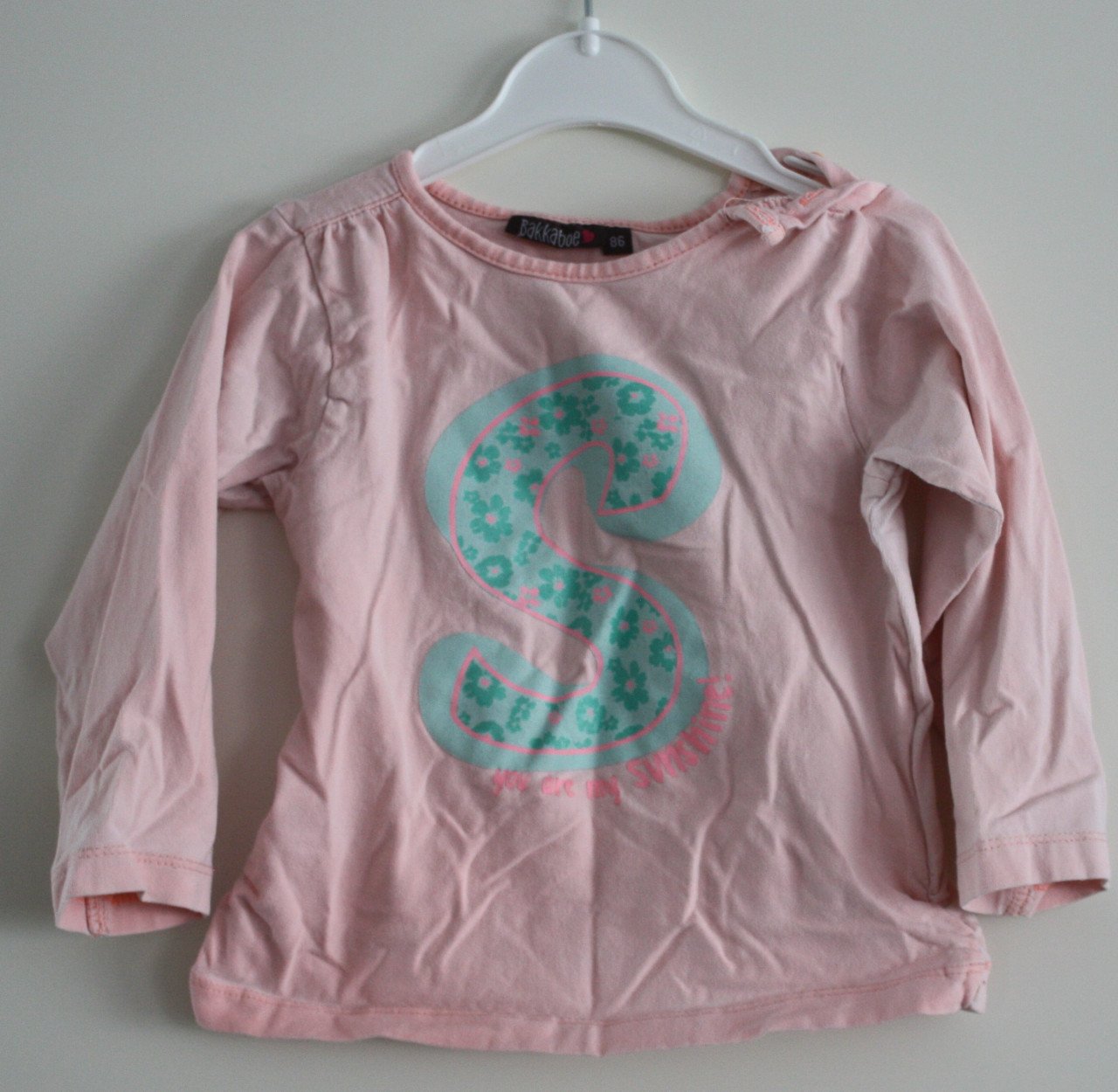 Roos truitje met print maat 86