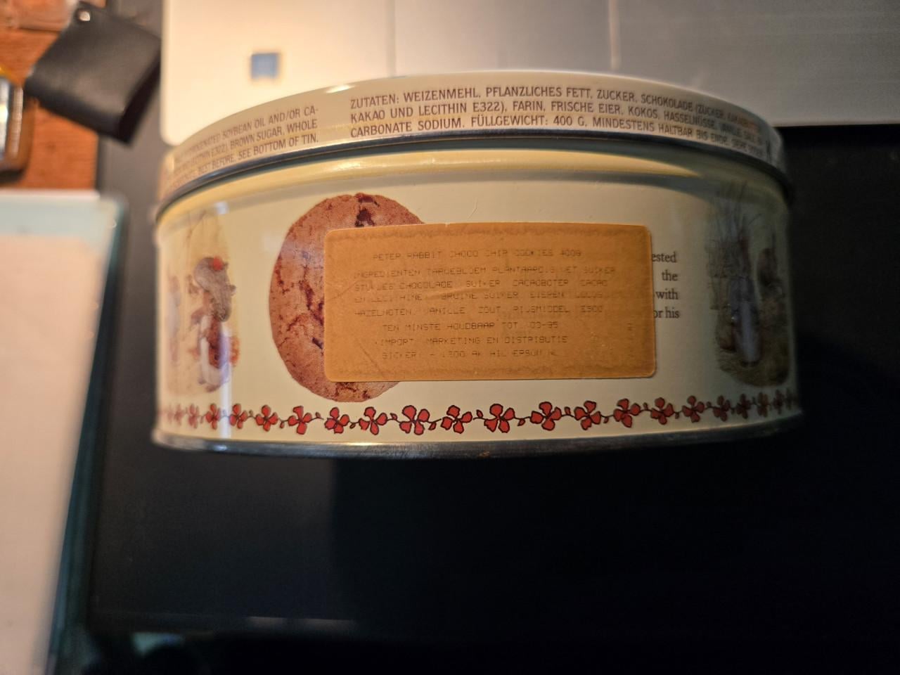 Vintage koektrommel uit "The World of Beatrix Potter"