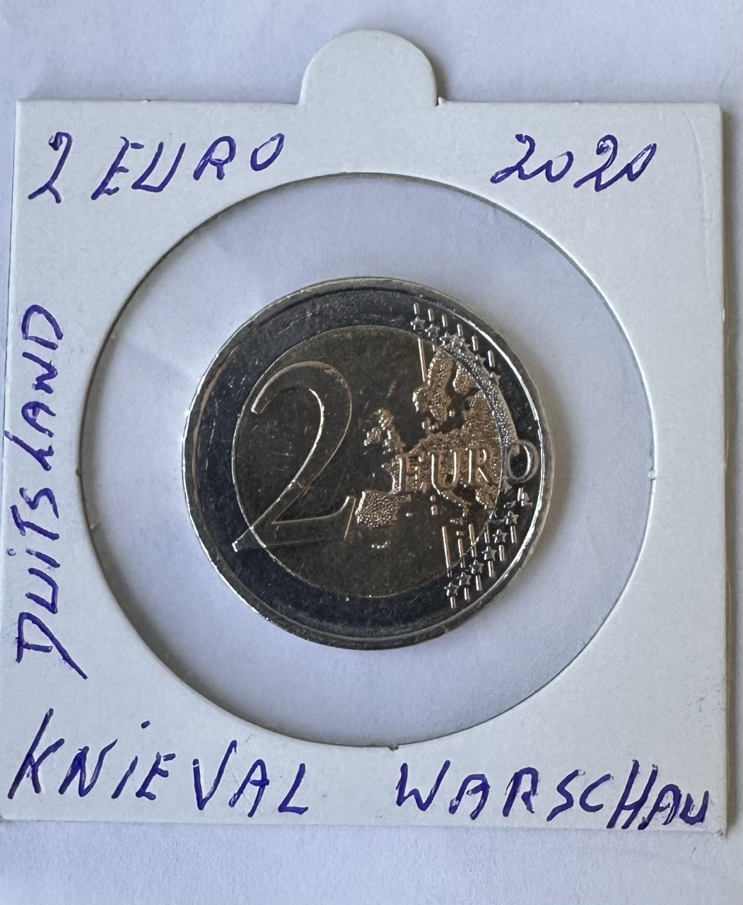 SPECIALE DUITSE 2 EURO MUNT 2020 UNC- DUITSLAND KNIEVAL VON WARSCHAU.