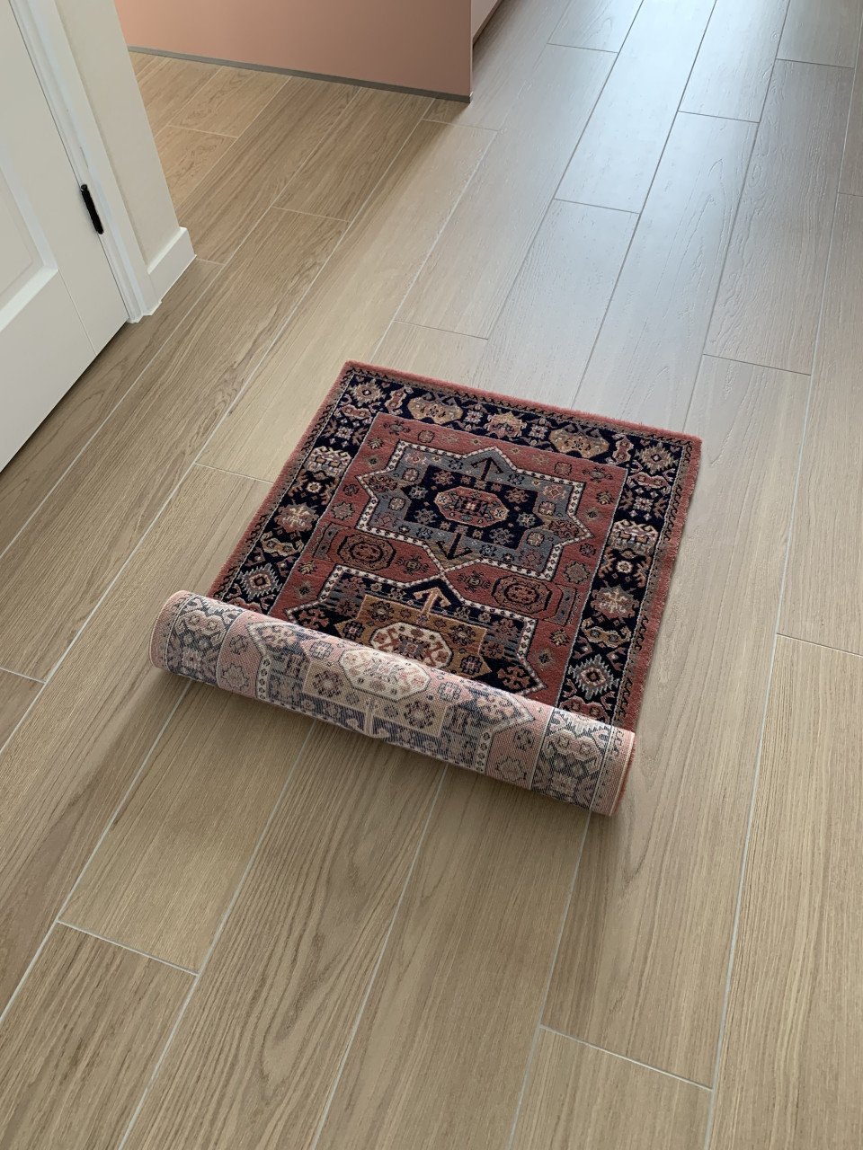 🌷Super Schattig Oud Roze Vintage Vloerkleedje🌷Zuiver Wol🌷