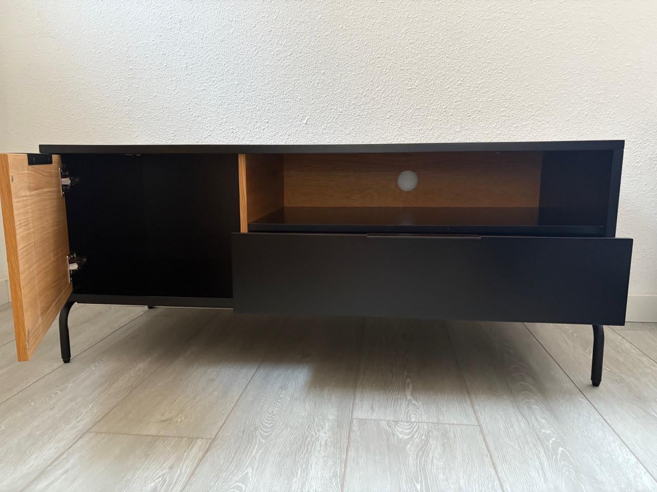 TV-meubel zwart/eiken