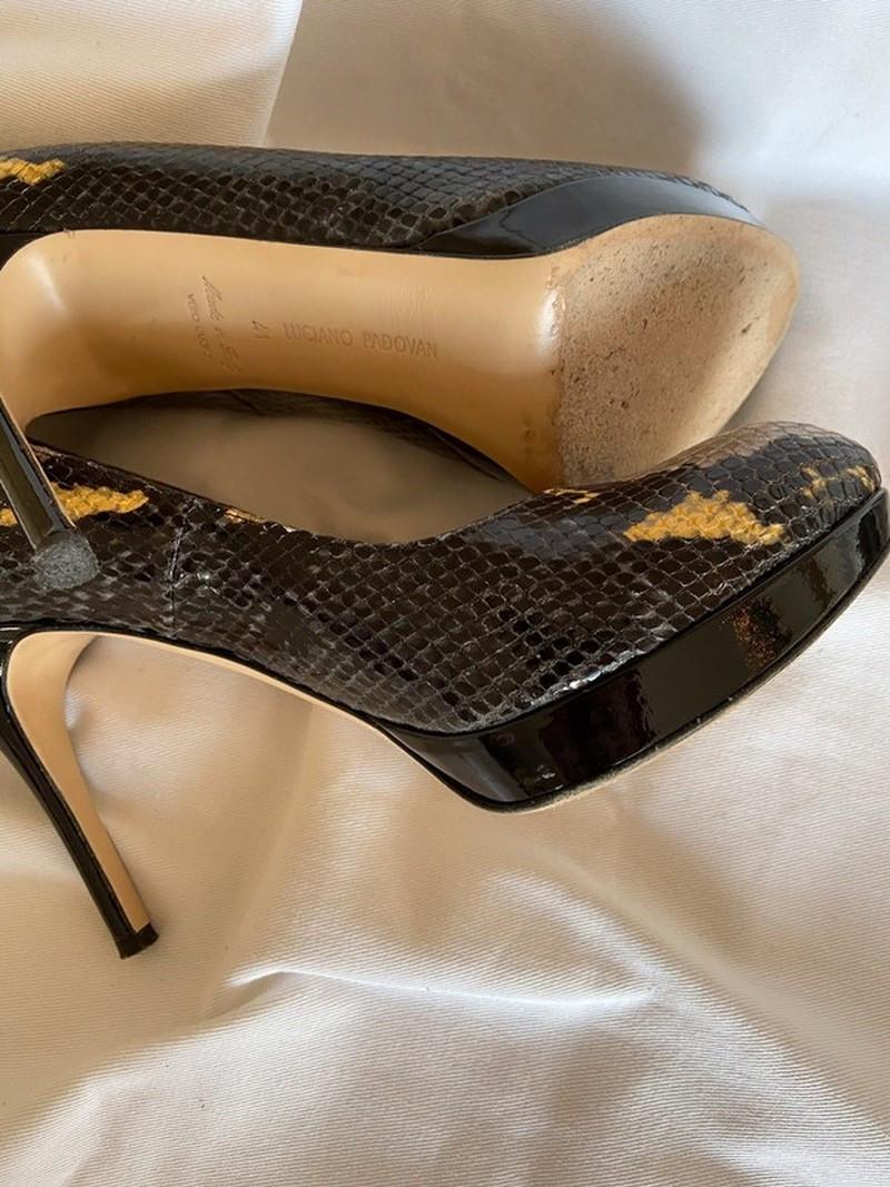 Luciano Padovan: Fraaie high heels zwart reptiel maat 41