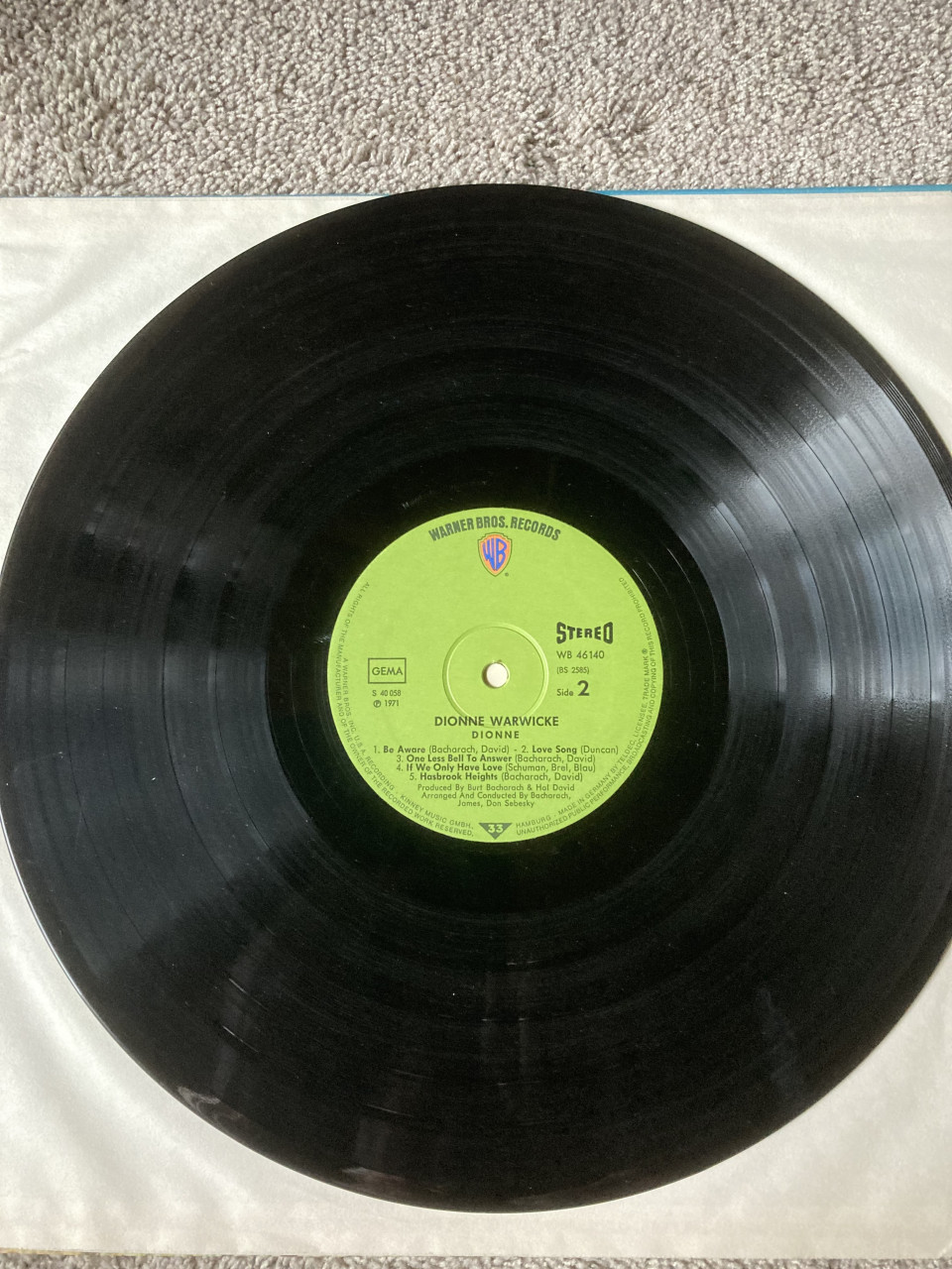 LP Dionne Warwick Dionne Hal David Burt Bacharach