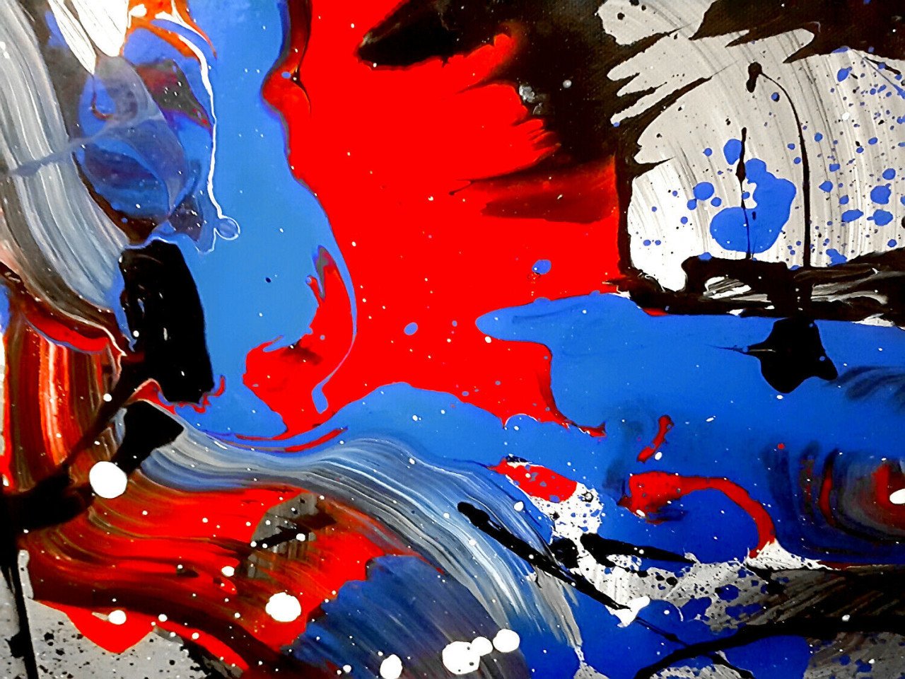 " Abstract Passion " Prachtig Acryl 5 luik 150 cm x 70 cm