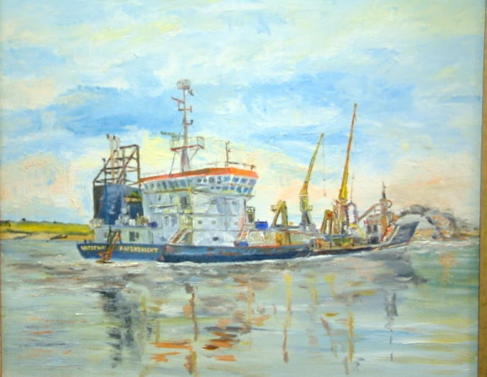 Water en wind  schilderijen olie verf  Jac Caljouw  Arnemuiden