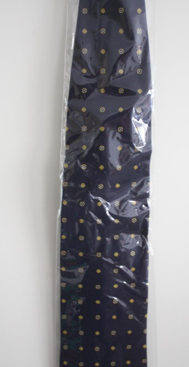 Nieuwe stropdas donkerblauw met patroon geel