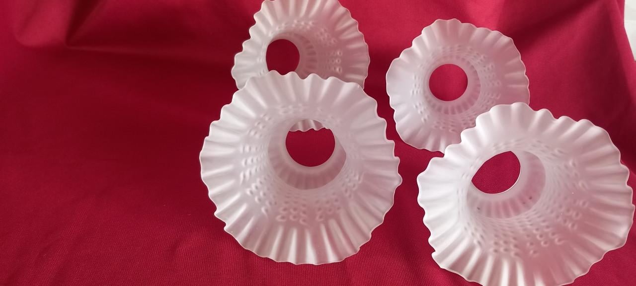 4 lampenkapjes, glas