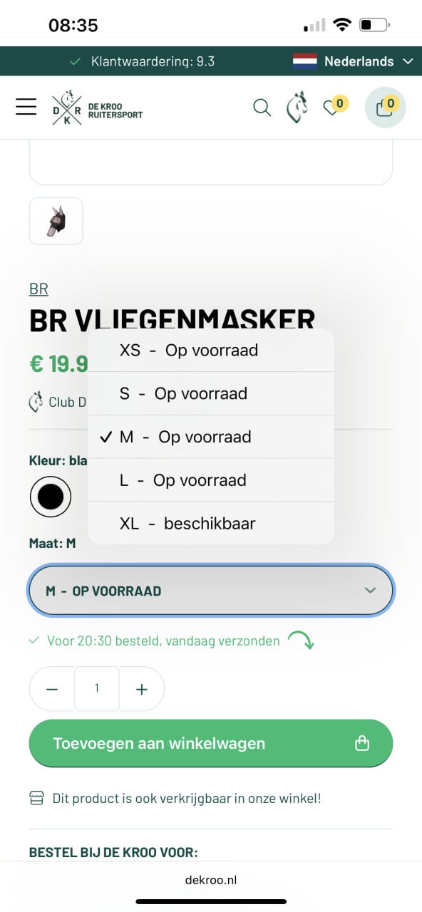 Zwart Vliegenmasker BR nieuw